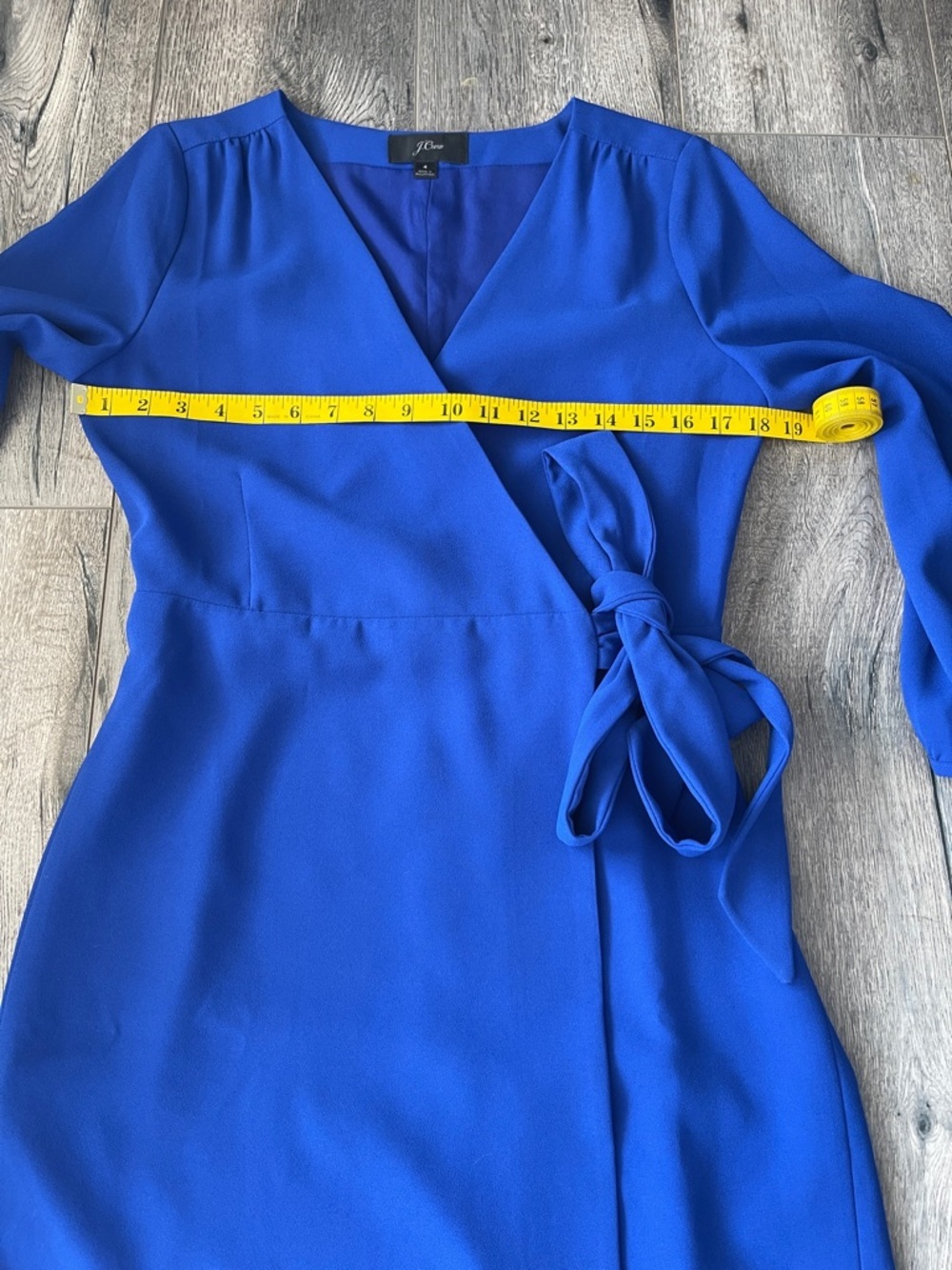 J. Crew Cobalt Blue Faux-Wrap Midi Dress with Side Tie - Picture 8 of 16